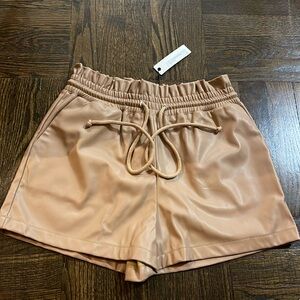 NWT Brown Leather Shorts